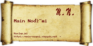 Main Noémi névjegykártya